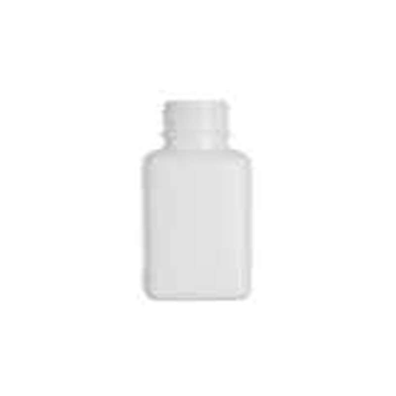 [22FA000008] Flat bottle 60 ML HDPE white, 28-1716 neck
