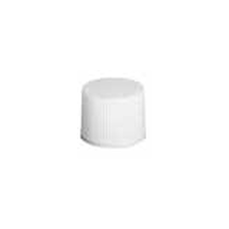 Tapa estriada PP blanca boca 18-415 con liner