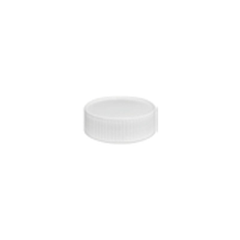 Tapa estriada PP blanca boca 53 mm